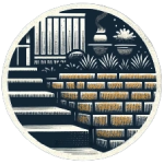 Stone retaining wall with a curved design adding beauty and stability to a landscaped garden by Cape Cod Hardscapes