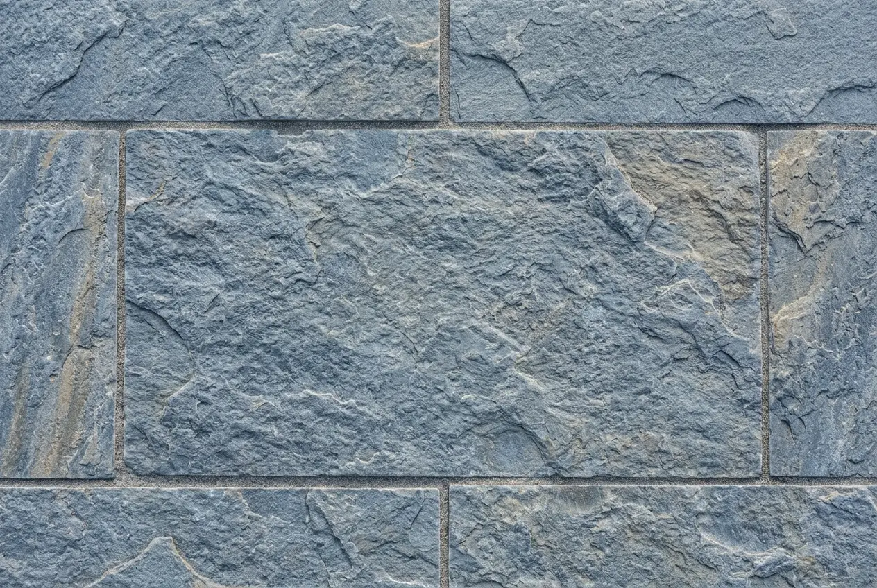 Thermal bluestone paving texture in blue-gray tones